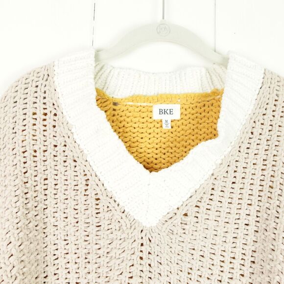 Buckle BKE Chunky Loose Knit Sweater Womens Size M Chenille Color Block Relaxed - Picture 3 of 12